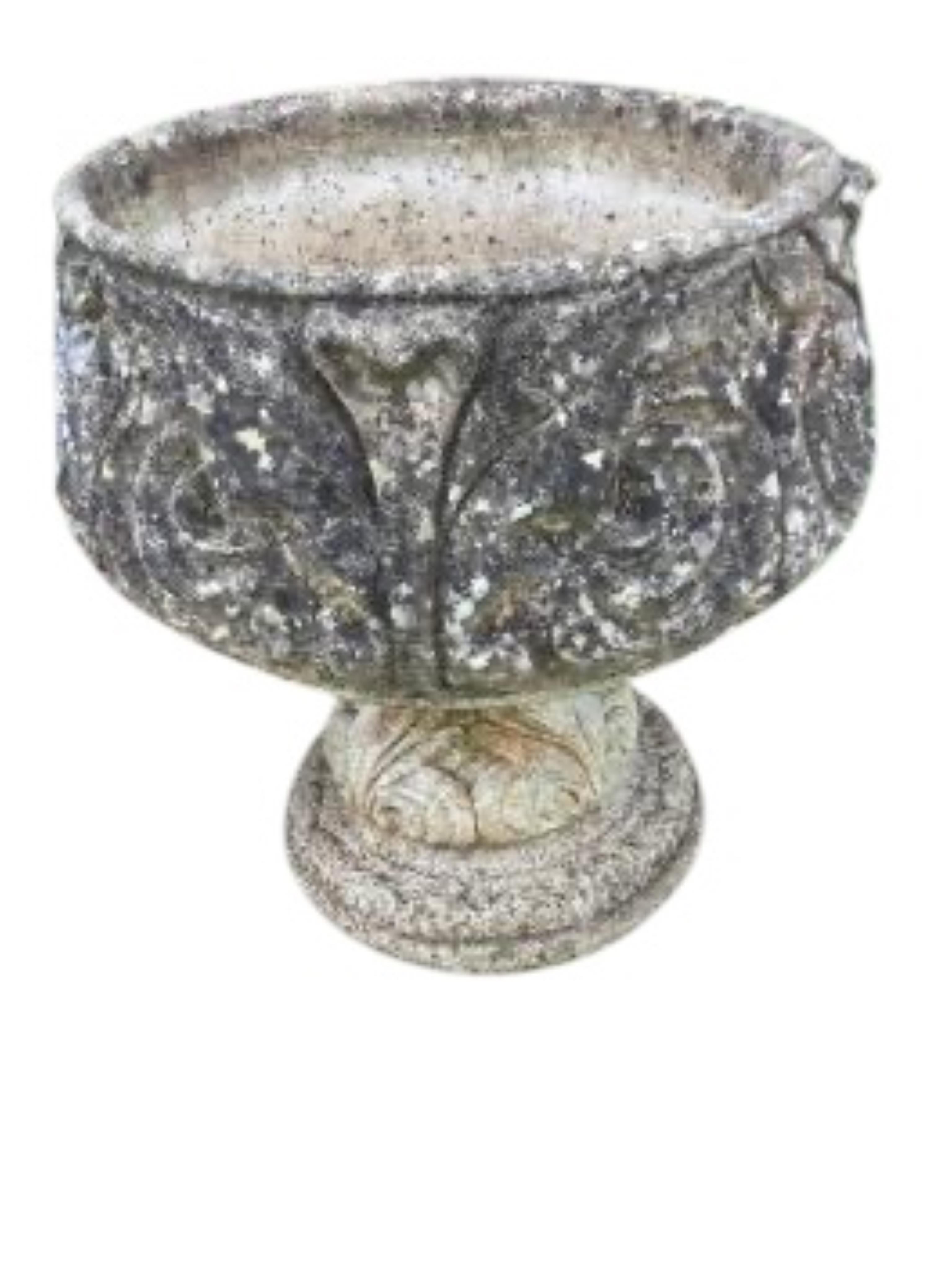 A 'Pan Art' reconstituted stone garden planter on a pedestal base, diameter 45cm, height 48cm